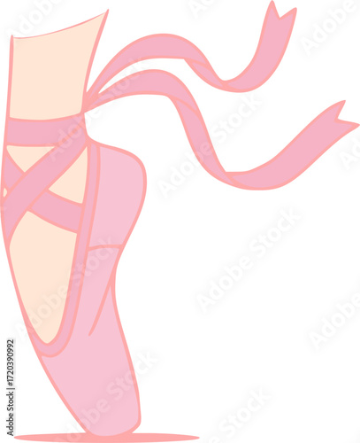 Ballerina pointe shoe, elegant dance footwear.