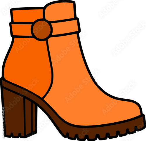 Stylish ankle boots with chunky heels and a buckle strap, perfect for fashion.