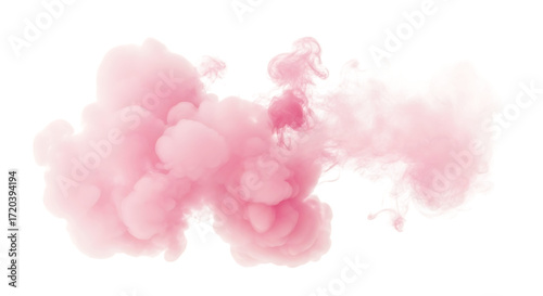 Pink Smoke Cloud Explosion Isolated Keywords: pink smoke, cloud, explosion, abstract, color, ink