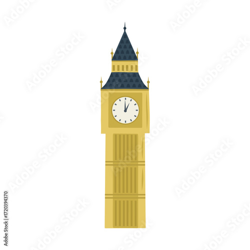 London Big Ben, London Clock Tower. Vector illustration.