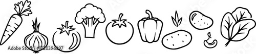 
fresh vegetable icon collection vector illustration