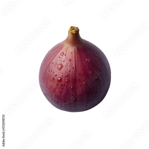 Fresh ripe figs with green leaves isolated on white background