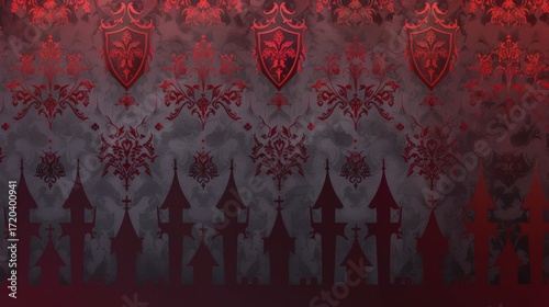 Elegant gothic damask pattern for Halloween backdrops, sophisticated haunted house decor, and vintage-inspired design projects with a touch of dark romance