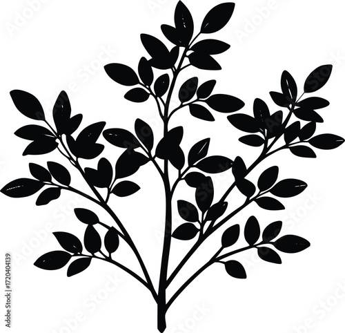 Alfalfa Plant Silhouette | Farm Crop Vector Illustration