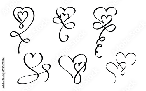 Elegant heart swirls for romantic designs