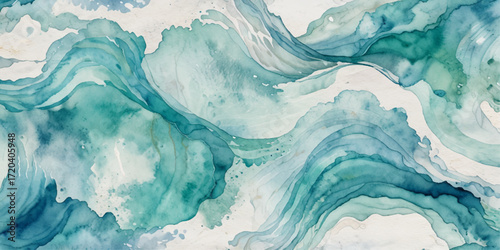 Abstract blue and white water ocean wave and curved line background. Blue wave with liquid fluid ocean texture. Ocean wave banner background.

