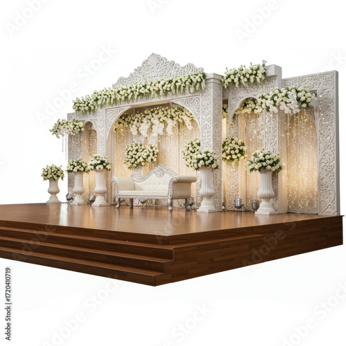 wedding stage on white background 