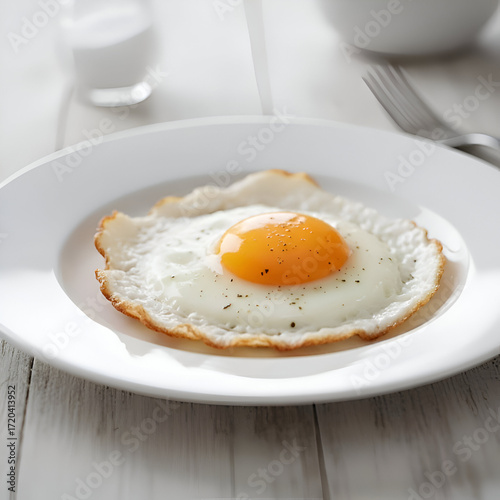 fried egg on a plate