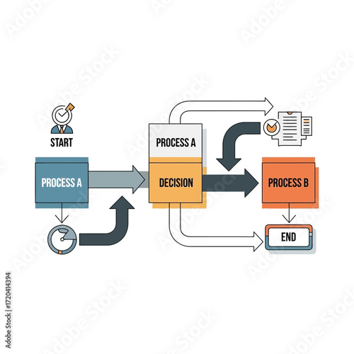 Flowchart illustrating a process with inputs outputs and stages.