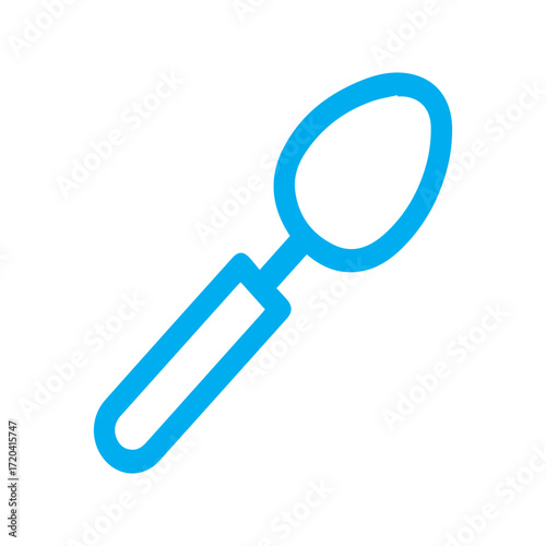 Blue Spoon Utensil Icon