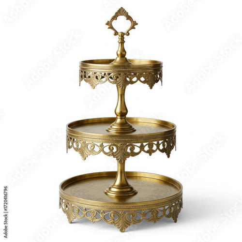cake stand on white background