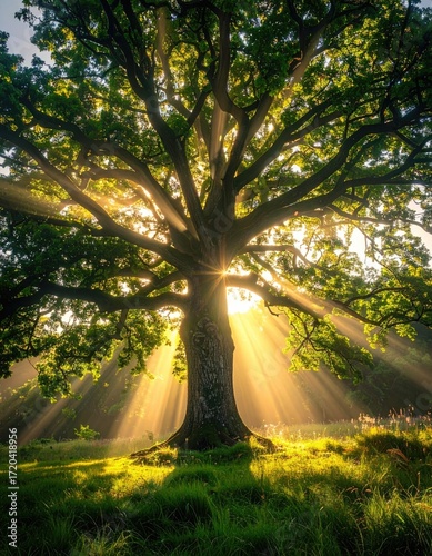 Majestic oak bathed in sunlight (1)