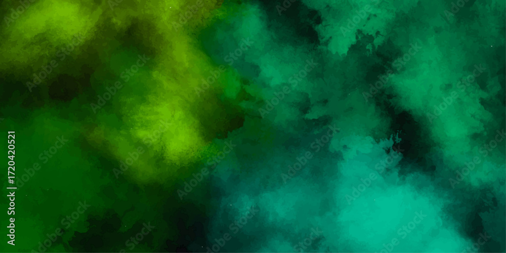 Obraz premium Deep Greens and Teals, Evoking the Lush Mysteries of a Forest Canopy and the Ethereal Flow of Subaquatic Worlds Emerald Hues For Creative Design Vibrant Green Abstract Smoke Background.