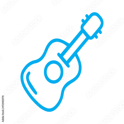 Acoustic Guitar Line Icon