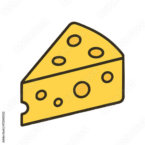 Delicious cheese slice with holes, perfect for culinary projects, menu designs, or educational resources, bring a taste of dairy goodness to your next design, cheese lover's delight