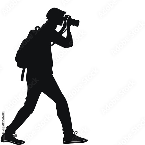 Photographer framing shot silhouette