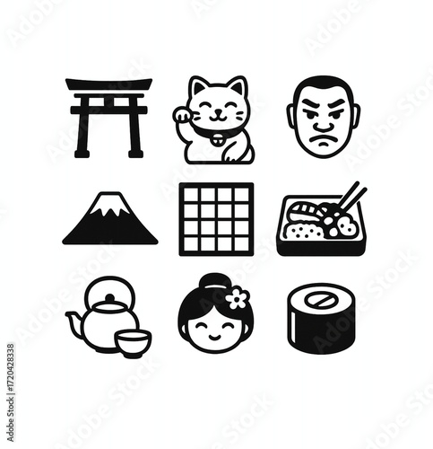 set of icons japan tradisional png