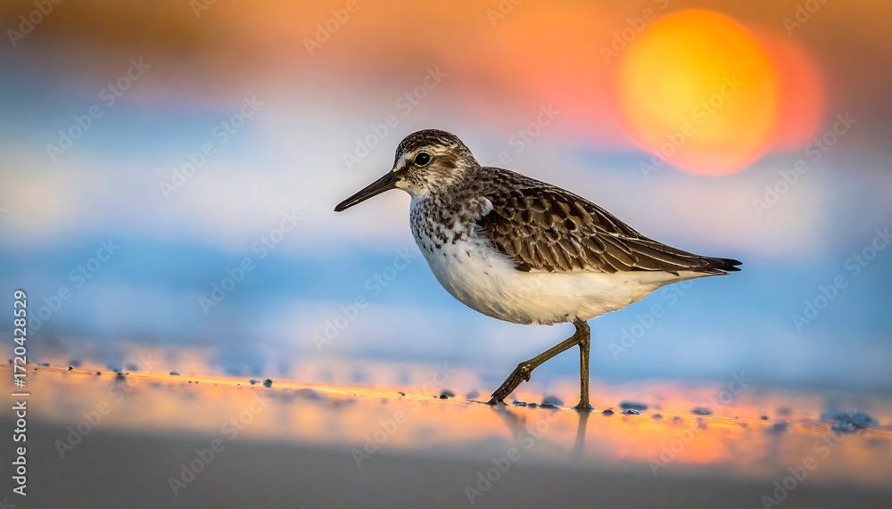 Obraz premium Shorebird at sunrise