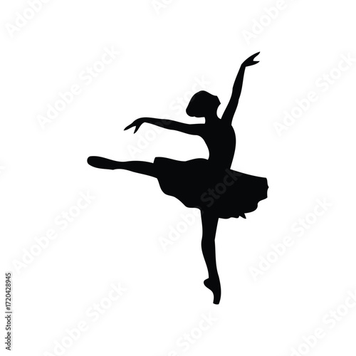 Dynamic ballet dancer silhouette capturing the profound graceful movement and artistic elegance of performance.