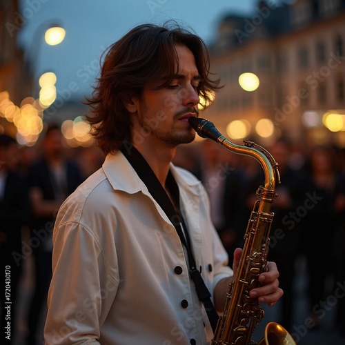 man playing the saxophone