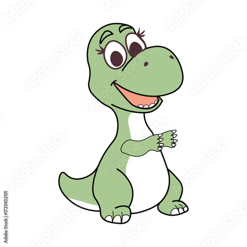 Cute dinosaur clipart character walking happily in fun playful animation