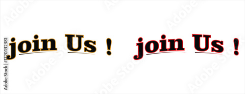 Join Us typography text banner, recruitment and call to action