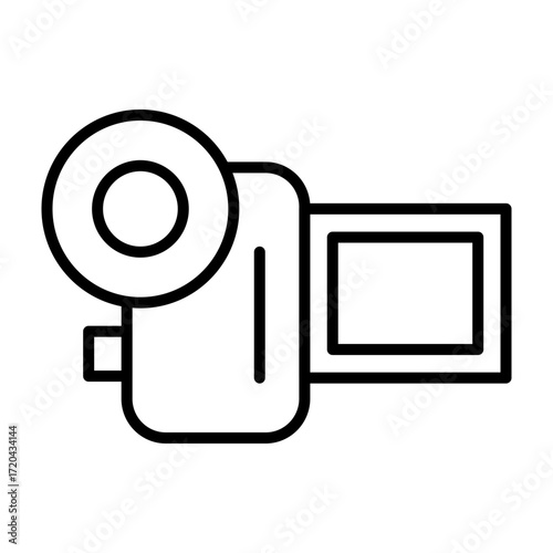 Video camera vector line icons design