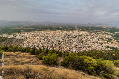 Aerial view of Argos on Peloponnese peninsula, Greece