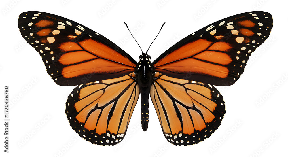 Fototapeta premium Monarch butterfly isolated on white background