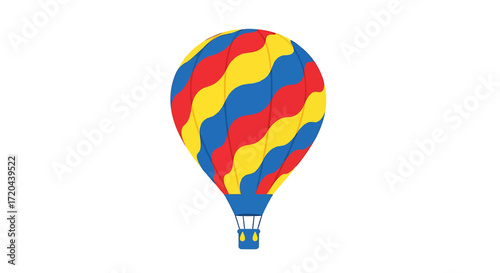 Cartoon Hot Air Balloon Illustration on White Background