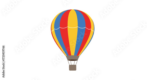 Colorful Hot Air Balloon Illustration on White Background
