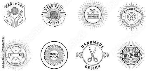 Handmade Logo Badges Vintage Craft Labels Design Icons