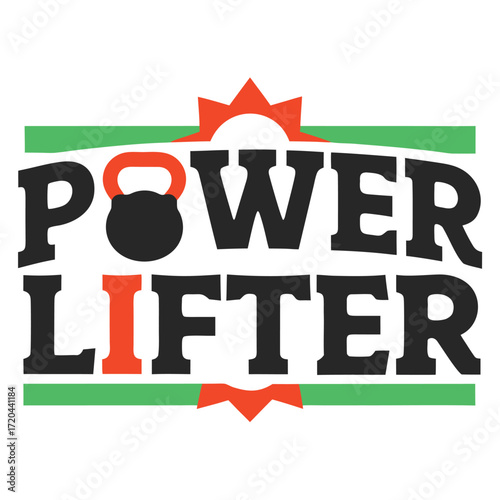 Bold Powerlifter Design with Kettlebell and Retro Style Accents Gym Wear