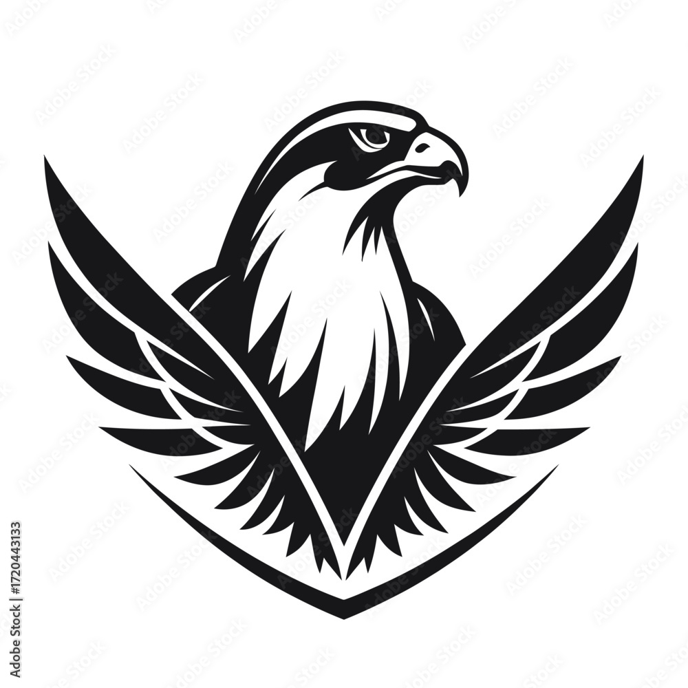 Fototapeta premium Vigilant Hawk Emblem