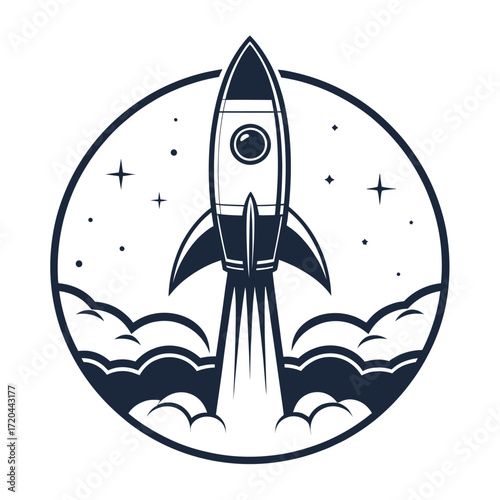 Rocket Launch in Night Sky

