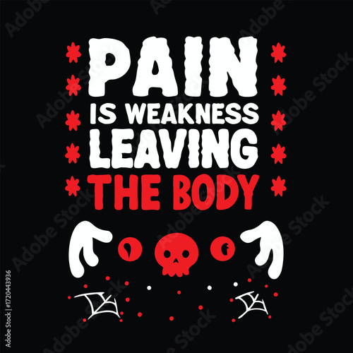 Pain is Weakness Leaving the Body Fitness Themed Graphic