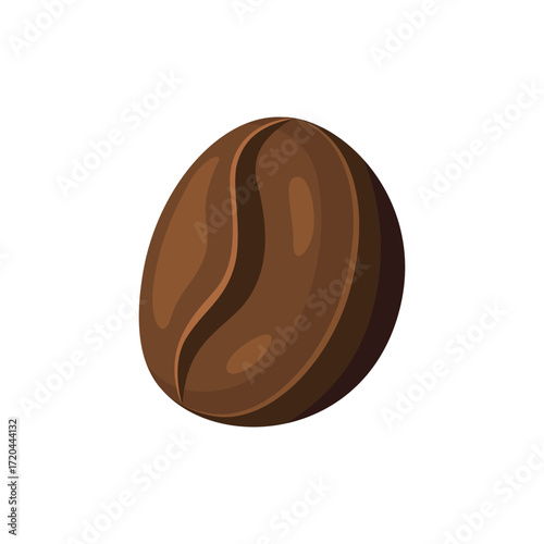 A brown coffee bean with a dark groove