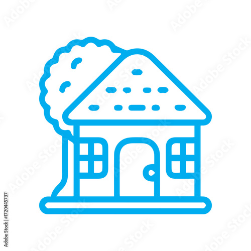 Charming House Line Icon