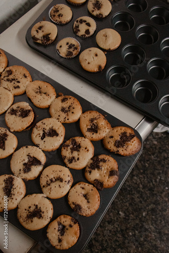 Freshly Baked Mini Chocolate Chip Muffins