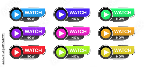 Watch Now button lower third overlay for videos. Modern, animated call-to-action design for YouTube, livestreams, and video content, enhancing engagement and clickable interaction.