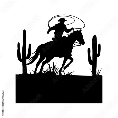 Horses silhouettes vector illustration isolated, equestrian, equine, galloping, Four black silhouettes of horses running on a white background. Perfect for themes related to horse racing animal