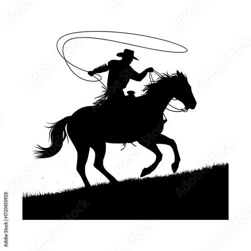 Horses silhouettes vector illustration isolated, equestrian, equine, galloping, Four black silhouettes of horses running on a white background. Perfect for themes related to horse racing animal