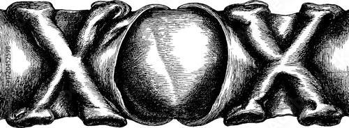 Vintage engraving style seamless crosshatch background with skull bones for retro design