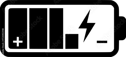 Battery charge icon vector. indicator battery illustration symbol. accumulator logo.
