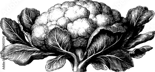 Vintage hand drawn illustration of cauliflower for culinary design