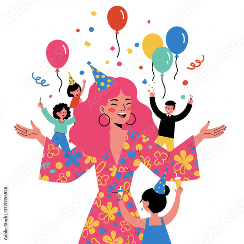 Office Party Celebrating Life's Joyful Moments A Festive Illustration