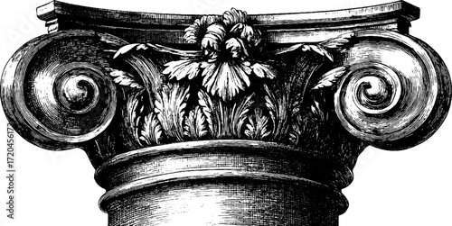 Vintage architectural cornice moulding design for retro decor and art projects