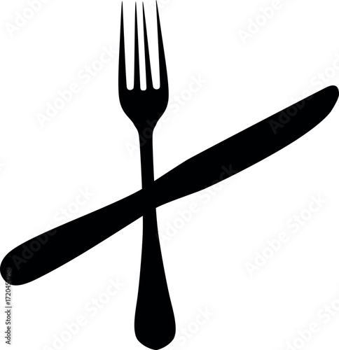 Crossed Fork Over Knife Silhouette Vector Design