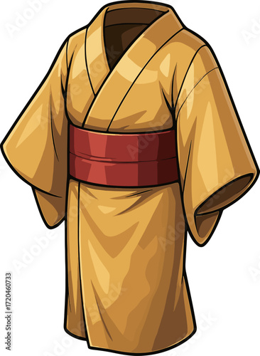 金の着物のイラスト