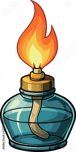 アルコールランプのイラスト